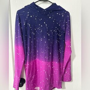 LuLaRoe Navy and White Patterned Hoodie